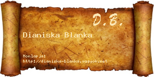Dianiska Blanka névjegykártya